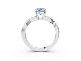 White gold Fancy Blue Oval  Cut Diamond Twisted Band with Pavé Setting and Four-Prong Setting_23