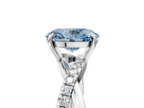 White gold Fancy Blue Oval  Cut Diamond Twisted Band with Pavé Setting and Four-Prong Setting_24