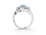 White gold Fancy Blue Oval  Cut Double Halo Diamond Engagement Ring with Pave Band and Four-Prong Setting_41