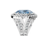 White gold Fancy Blue Oval  Cut Double Halo Split Shank Diamond Ring with Prong Setting_51