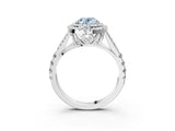 White gold Fancy Blue Oval  Cut Double Halo Split Shank Diamond Ring with Prong Setting_52