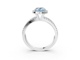 White gold Fancy Blue Oval  Cut Halo Diamond Engagement Ring with Split Shank and Four-Prong Setting_22