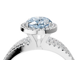 White gold Fancy Blue Oval  Cut Halo Diamond Engagement Ring with Split Shank and Four-Prong Setting_24