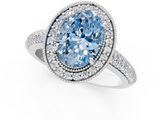 White gold Fancy Blue Oval  Cut Halo Diamond Pave Band with Four-Prong Setting_38