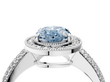 White gold Fancy Blue Oval  Cut Halo Diamond Pave Band with Four-Prong Setting_41