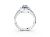 White gold Fancy Blue Oval  Cut Halo Diamond Pave Band with Four-Prong Setting_41