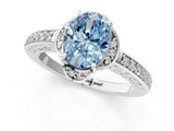 White gold Fancy Blue Oval  Cut Halo Diamond Ring with Channel Set Band and Four-Prong Setting_33