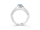 White gold Fancy Blue Oval  Cut Halo Diamond Ring with Channel Set Band and Four-Prong Setting_35