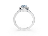 White gold Fancy Blue Oval  Cut Halo Diamond Ring with Pave Band and Four-Prong Setting_26