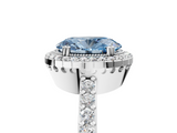 White gold Fancy Blue Oval  Cut Halo Diamond Ring with Pave Band and Four-Prong Setting_28