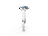 White gold Fancy Blue Oval  Cut Halo Solitaire Engagement Ring with Square Band and Four-Prong Setting_14