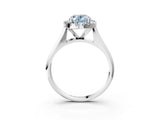 White gold Fancy Blue Oval  Cut Halo Solitaire Engagement Ring with Square Band and Four-Prong Setting_16