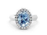 White gold Fancy Blue Oval  Cut Halo Solitaire Engagement Ring with Square Band and Four-Prong Setting_78