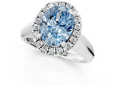 White gold Fancy Blue Oval  Cut Halo Solitaire Engagement Ring with Square Band and Four-Prong Setting_79