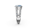 White gold Fancy Blue Oval  Cut Halo Split Shank Diamond Ring with Four-Prong Setting_64