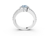 White gold Fancy Blue Oval  Cut Halo Split Shank Diamond Ring with Four-Prong Setting_66