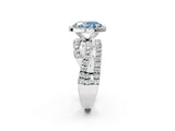 White gold Fancy Blue Oval  Cut Halo Split Shank Prong Setting Ring_26
