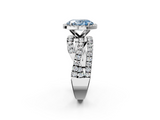 White gold Fancy Blue Oval  Cut Halo Split Shank Prong Setting Ring_63