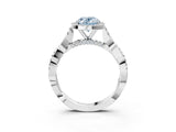White gold Fancy Blue Oval Cut Halo Twist Band with Four-Prong Setting_75