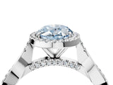 White gold Fancy Blue Oval Cut Halo Twist Band with Four-Prong Setting_76