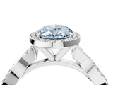 White gold Fancy Blue Oval  Cut Halo Twisted Band Four-Prong Ring_24