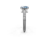White gold Fancy Blue Oval  Cut Milgrain Channel Set Engagement Ring with Solitaire Prong Setting_81
