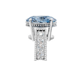 White gold Fancy Blue Oval  Cut Milgrain Channel Set Engagement Ring with Solitaire Prong Setting_84