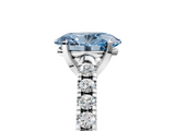 White gold Fancy Blue Oval  Cut Pavé Band Solitaire Ring with Four-Prong Setting_26