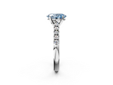 White gold Fancy Blue Oval  Cut Pavé Band Solitaire Ring with Four-Prong Setting_27