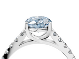 White gold Fancy Blue Oval  Cut Pavé Band Solitaire Ring with Four-Prong Setting_29