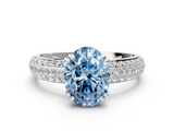 White gold Fancy Blue Oval  Cut Pave Diamond Engagement Ring with Channel Set Band and Four-Prong Setting_20