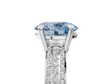 White gold Fancy Blue Oval  Cut Pave Diamond Engagement Ring with Channel Set Band and Four-Prong Setting_25