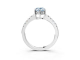 White gold Fancy Blue Oval Cut Solitaire Diamond Engagement Ring with Pavé Band and Six-Prong Setting_15