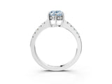 White gold Fancy Blue Oval Cut Solitaire Diamond Engagement Ring with Pavé Band and Six-Prong Setting_27