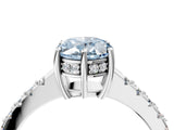White gold Fancy Blue Oval Cut Solitaire Diamond Engagement Ring with Pavé Band and Six-Prong Setting_28