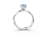 White gold Fancy Blue Oval Cut Solitaire Diamond Engagement Ring with Twisted Pave Band and Four-Prong Setting_22