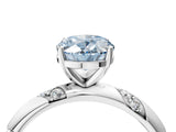 White gold Fancy Blue Oval Cut Solitaire Diamond Engagement Ring with Twisted Pave Band and Four-Prong Setting_23