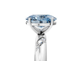 White gold Fancy Blue Oval Cut Solitaire Diamond Engagement Ring with Twisted Pave Band and Four-Prong Setting_24