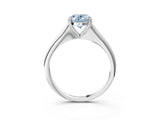 White gold Fancy Blue Oval Cut Solitaire Diamond Ring with Six-Prong Setting and Classic Band_267