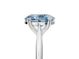 White gold Fancy Blue Oval Cut Solitaire Diamond Ring with Six-Prong Setting and Classic Band_29