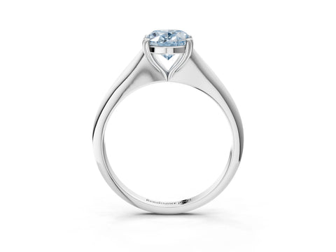 White gold Fancy Blue Oval Cut Solitaire Diamond Ring with Six-Prong Setting and Classic Band_3