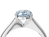White gold Fancy Blue Oval Cut Solitaire Diamond Ring with Six-Prong Setting and Classic Band_53
