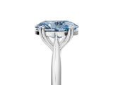 White gold Fancy Blue Oval Cut Solitaire Diamond Ring with Six-Prong Setting and Classic Band_54