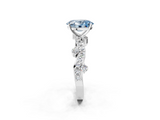 White gold Fancy Blue Oval  Cut Solitaire Diamond Twisted Band with Pave Setting_65