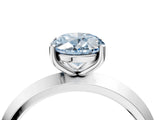 White gold Fancy Blue Oval  Cut Solitaire Engagement Ring with Flat Band and Four-Prong Setting 4