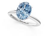 White gold Fancy Blue Oval  Cut Solitaire Engagement Ring with Four-Prong Setting and Classic Band_20
