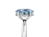 White gold Fancy Blue Oval  Cut Solitaire Engagement Ring with Four-Prong Setting and Classic Band_25