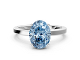 White gold Fancy Blue Oval  Cut Solitaire Engagement Ring with Four-Prong Setting on a Classic Band_20