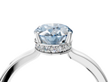 White gold Fancy Blue Oval  Cut Solitaire Engagement Ring with Four-Prong Setting on a Classic Band_24