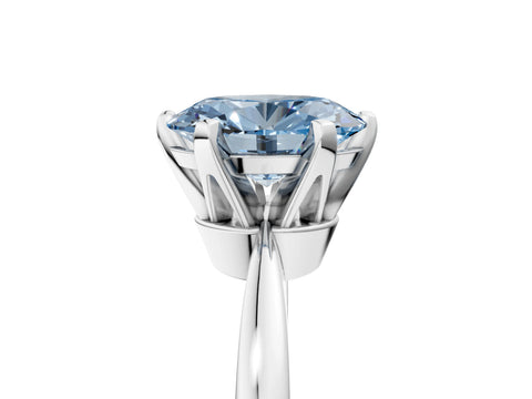 White gold Fancy Blue Oval Cut Solitaire Engagement Ring with Six-Prong Setting and Tapered Band_5